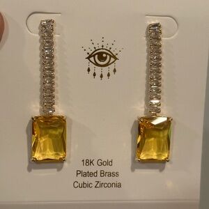 Elegant Gold and Silver Cubic Zirconia Earrings